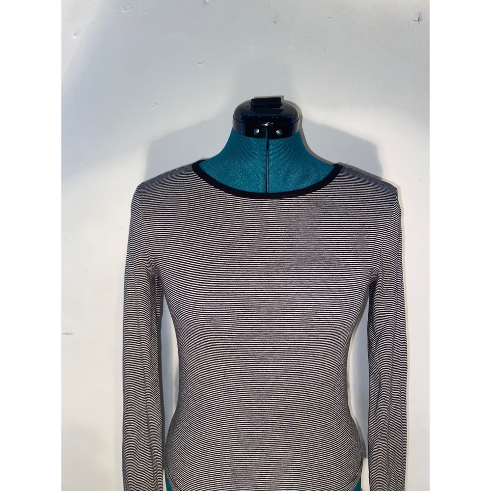 No Boundaries Long‎ Sleeve Striped Crew Neck Top Classic Y2K Parisian Minimalist